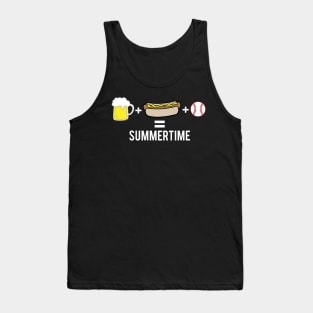 Baseball - Beer + Hot Dog + Baseball = Summertime Tank Top